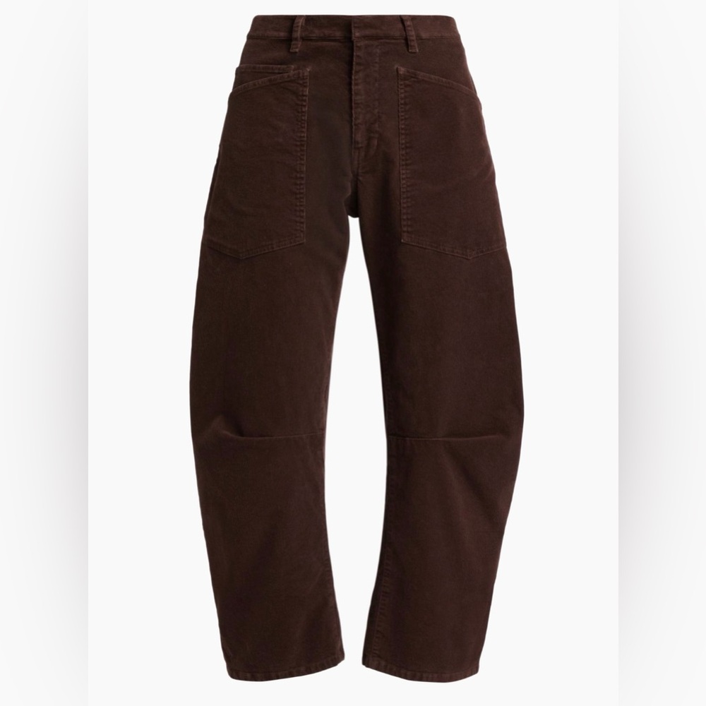 Nili Lotan Shon Corduroy Pant reddish Brown Cord Barrel Merlot  $450 nwt - Picture 2 of 15